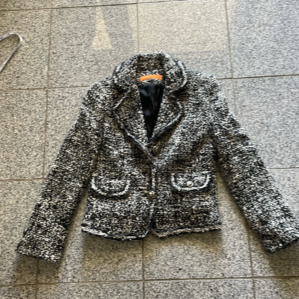 Cynthia Wool Blazer White/Navy 8